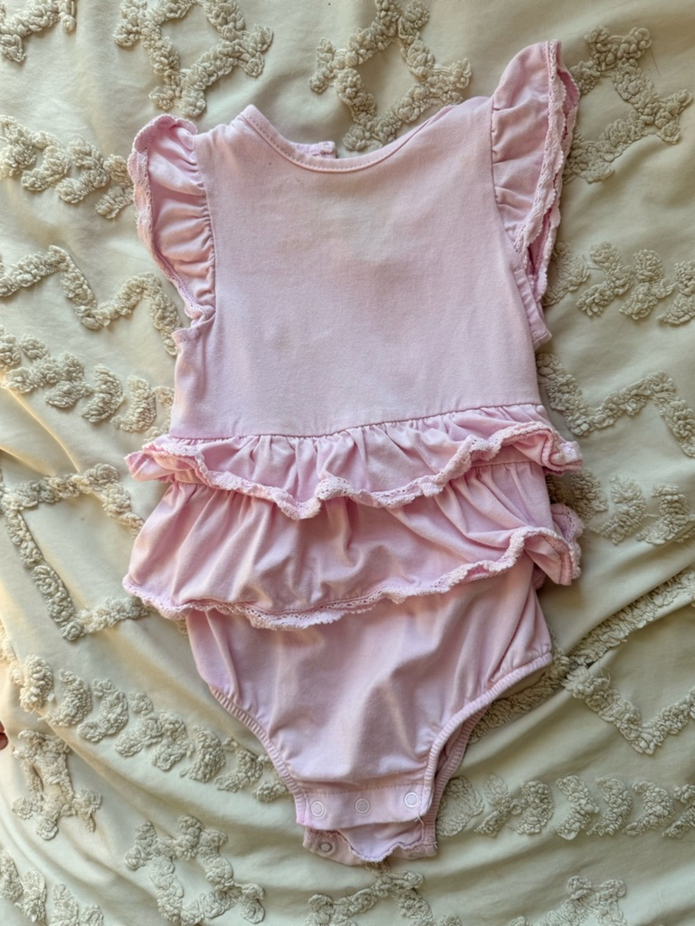 Kissy Kissy Light Pink Ruffle One-Piece Bodysuit